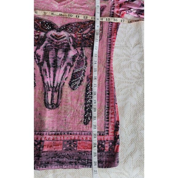 F97 L Rouge Western Bull tee with sparkly colored studs - Picture 12 of 12